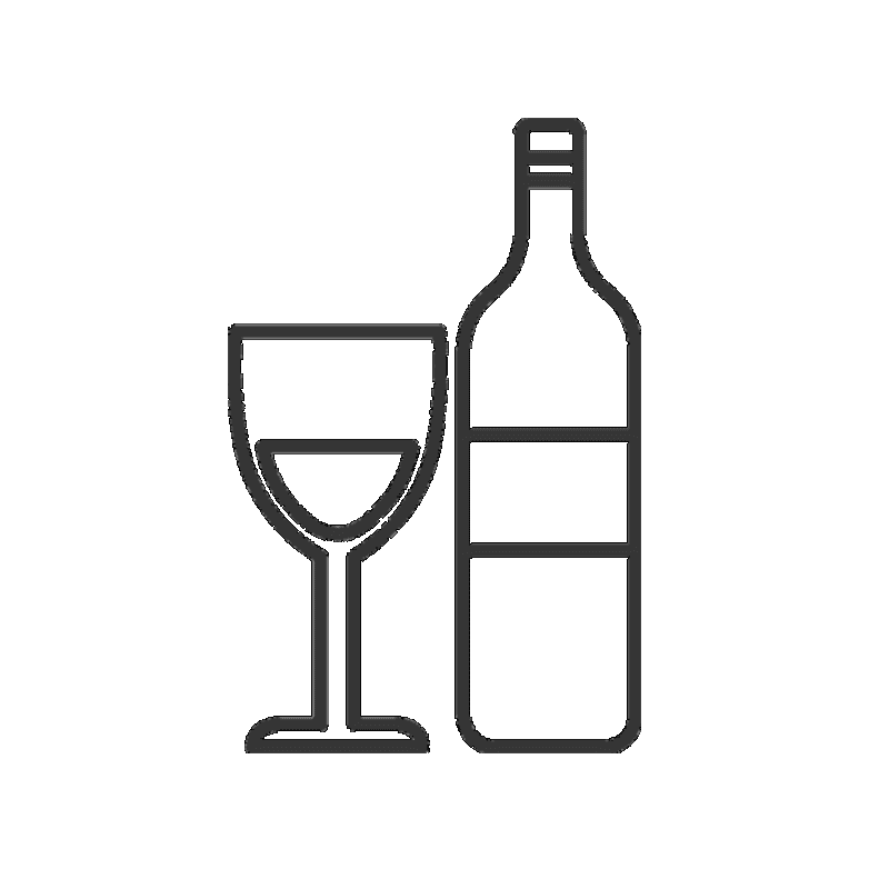 icon of wine bottle and wine glass