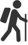 icon of hiker with backpack and hiking pole