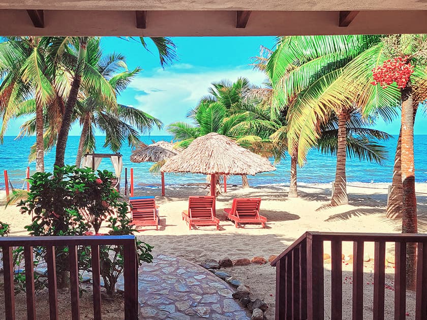 View from Villa at Belizean Dreams in Hopkins, Belize