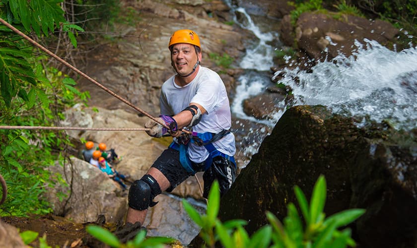 Man enjoying Zipline Tour in Belize