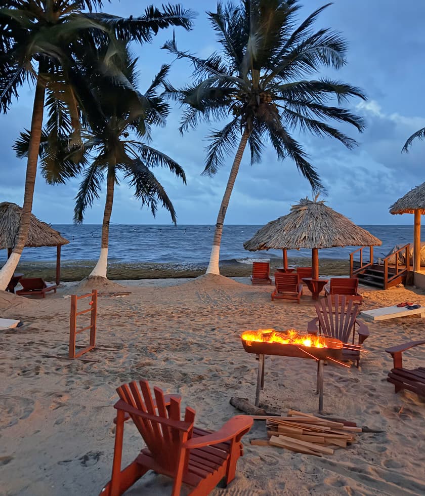 Belizean Dreams beachfront resort in Hopkins, beach views